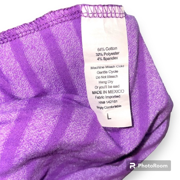 LulaRoe Julia Cotton Blend Large Purple Striped dress - Picture 5 of 5